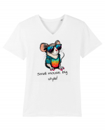 SMALL MOUSE, BIG STYLE! - V4 Tricou mânecă scurtă guler V Bărbat Presenter