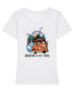 pentru aventurieri - Adventure is out there Tricou mânecă scurtă guler larg fitted Damă Expresser