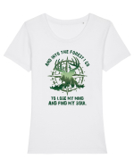 pentru aventurieri - And into the forest I go Tricou mânecă scurtă guler larg fitted Damă Expresser