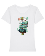 pentru aventurieri - Let the adventure begin Tricou mânecă scurtă guler larg fitted Damă Expresser