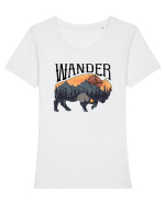pentru aventurieri - Wander Bison Tricou mânecă scurtă guler larg fitted Damă Expresser
