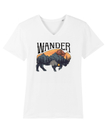 pentru aventurieri - Wander Bison Tricou mânecă scurtă guler V Bărbat Presenter