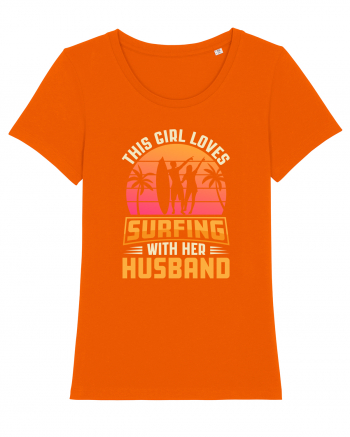 This Girl Loves Surfing With Her Husband Bright Orange