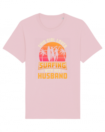 This Girl Loves Surfing With Her Husband Cotton Pink