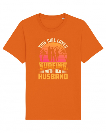 This Girl Loves Surfing With Her Husband Bright Orange