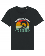 Surfing is a way to be free Tricou mânecă scurtă Unisex Rocker