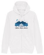 in stil line art - Explore dream discover Hanorac cu fermoar Unisex Connector