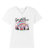 in stil line art - Go wild for a while Tricou mânecă scurtă guler V Bărbat Presenter