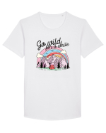 in stil line art - Go wild for a while Tricou mânecă scurtă guler larg Bărbat Skater