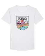 in stil line art - I would rather be outside Tricou mânecă scurtă guler larg Bărbat Skater