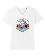 in stil line art - Let us sleep under the stars Tricou mânecă scurtă guler V Bărbat Presenter