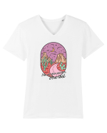 in stil line art - Not all who wander are lost Tricou mânecă scurtă guler V Bărbat Presenter