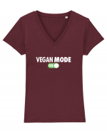 Vegan mode ON Tricou mânecă scurtă guler V Damă Evoker