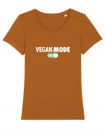 Vegan mode ON Tricou mânecă scurtă guler larg fitted Damă Expresser