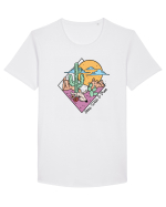 in stil line art - Stay wild and free Tricou mânecă scurtă guler larg Bărbat Skater