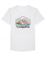 in stil line art - Time to explore Tricou mânecă scurtă guler larg Bărbat Skater