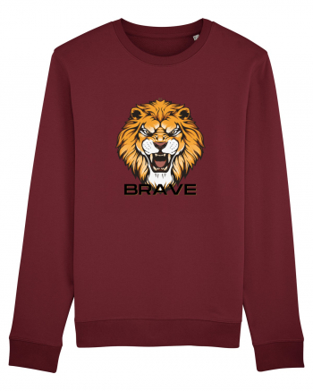 Be brave Lion Burgundy