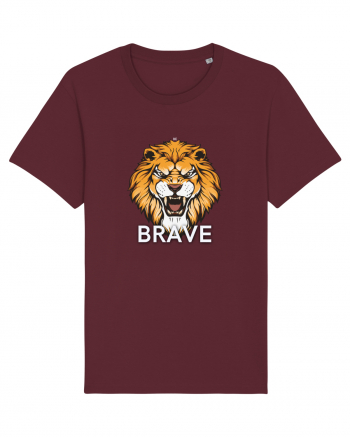 Be brave Lion Burgundy