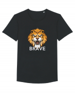 Be brave Lion Tricou mânecă scurtă guler larg Bărbat Skater