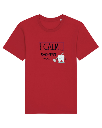 keep calm i m a dentist now Red
