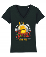 Focul... Tricou mânecă scurtă guler V Damă Evoker