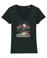 pentru camping - Disconnect to reconnect Tricou mânecă scurtă guler V Damă Evoker