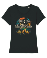 pentru camping - Find your wild Tricou mânecă scurtă guler larg fitted Damă Expresser