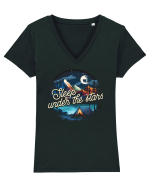 pentru camping - Sleep under the stars Tricou mânecă scurtă guler V Damă Evoker