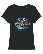 pentru camping - Sleep under the stars Tricou mânecă scurtă guler larg fitted Damă Expresser