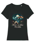 pentru camping - There is no place like camp Tricou mânecă scurtă guler larg fitted Damă Expresser