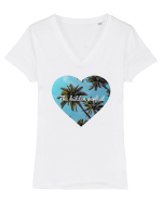 Vacation mood exotic Tricou mânecă scurtă guler V Damă Evoker