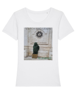 Silent observer Tricou mânecă scurtă guler larg fitted Damă Expresser