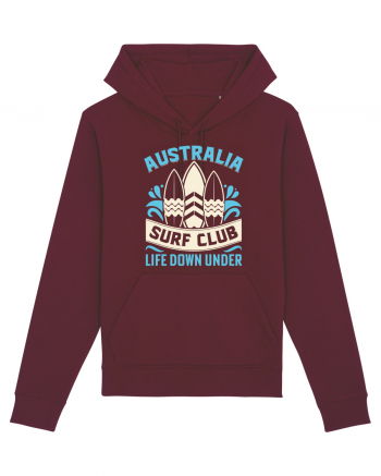 Australia Surf Club Life Down Under Burgundy