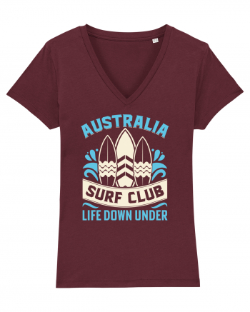 Australia Surf Club Life Down Under Burgundy