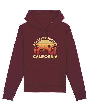 Beach Life Surfers California Burgundy