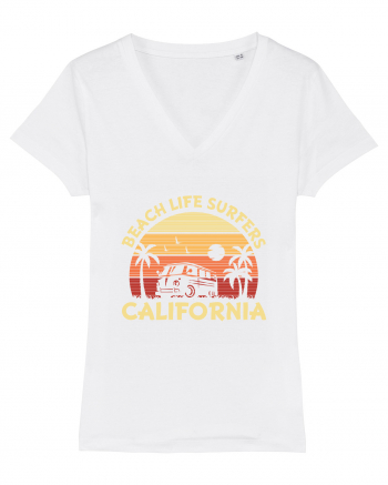 Beach Life Surfers California White