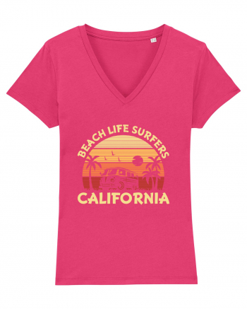 Beach Life Surfers California Raspberry