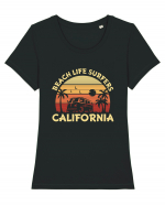 Beach Life Surfers California Tricou mânecă scurtă guler larg fitted Damă Expresser