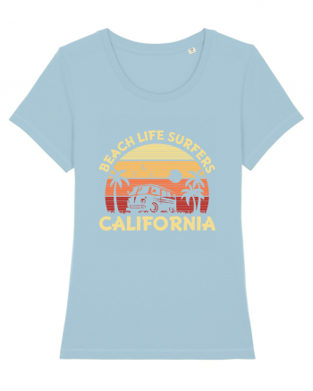 Beach Life Surfers California Sky Blue