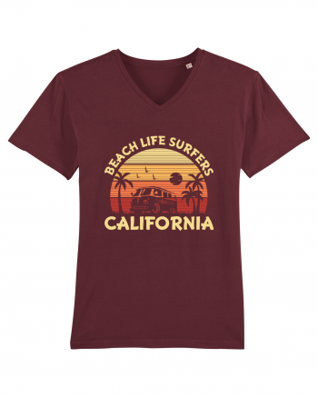 Beach Life Surfers California Burgundy