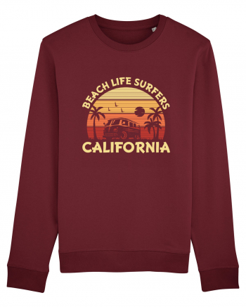 Beach Life Surfers California Burgundy