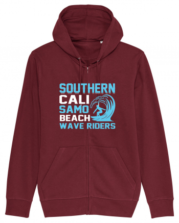 uthern Cali Samo Beach Wave Riders Burgundy