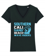 uthern Cali Samo Beach Wave Riders Tricou mânecă scurtă guler V Damă Evoker