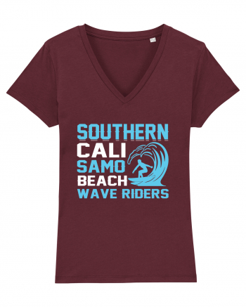 uthern Cali Samo Beach Wave Riders Burgundy