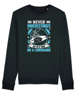 Never Underestimate An Old Man On A Longboard Bluză mânecă lungă Unisex Rise