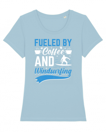 Fueled By Coffee And Windsurfing Sky Blue