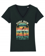 SURF NOW APOCALYPSE LATER Tricou mânecă scurtă guler V Damă Evoker