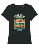 SURF NOW APOCALYPSE LATER Tricou mânecă scurtă guler larg fitted Damă Expresser