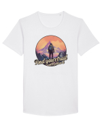pentru montaniarzi - Find your trail and follow it Tricou mânecă scurtă guler larg Bărbat Skater