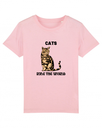 cats rule the world Cotton Pink